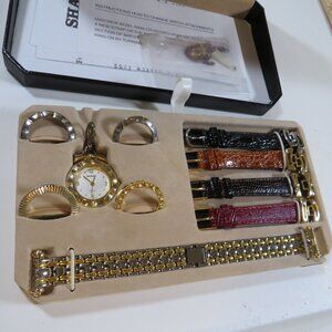 Sharp Quartz Watch with removable bevels & watch bands kit 1990s